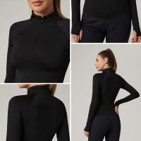 HUCAI Custom Women's Slim Fit Active Long Sleeve with Arc'teryx-Inspired Lightweight Fabric