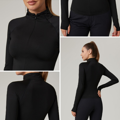 HUCAI Custom Women's Slim Fit Active Long Sleeve with Arc'teryx-Inspired Lightweight Fabric