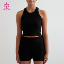 Premium Ribbed High Neck Crop Tank | Custom Activewear Manufacturer