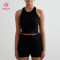 Premium Ribbed High Neck Crop Tank | Custom Activewear Manufacturer