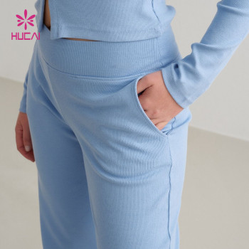 Premium Knitted Flared Lounge Pants | Custom Activewear Manufacturer
