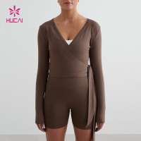 Premium Women's Wrap Yoga Top | Custom Activewear Manufacturer