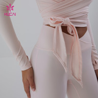 Premium Crossover Waist Flared Yoga Pants | Custom Activewear Manufacturer