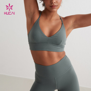 Premium Women's V-Neck Strappy Sports Bra | Custom Activewear Manufacturer