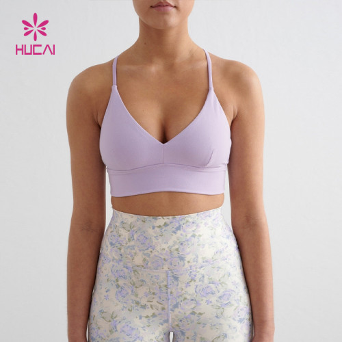 Premium Women's V-Neck Strappy Sports Bra | Custom Activewear Manufacturer