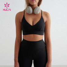 Premium Women's V-Neck Strappy Sports Bra | Custom Activewear Manufacturer
