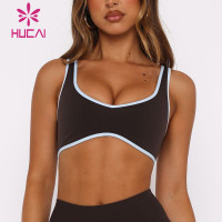 Custom High Quality Contrast Trim Sports Bra | HUCAI sportswear manufacturer