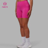 Custom Women's High-Waist Workout Shorts with Side Pockets| HUCAI Sportswear Manufacturer