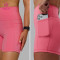 Custom Women's High-Waist Workout Shorts with Side Pockets| HUCAI Sportswear Manufacturer