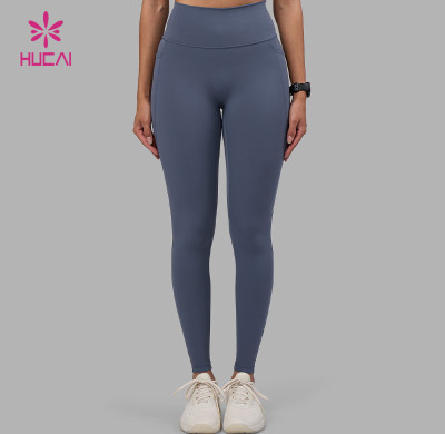 Custom Women's High-Waist Sports Leggings with Side Pockets| HUCAI Sportswear Manufacturer