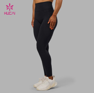 Custom Women's High-Waist Sports Leggings with Side Pockets| HUCAI Sportswear Manufacturer