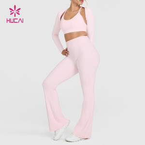 Custom Women's High-Waist Flare Yoga Pants | HUCAI Sportswear Manufacturer