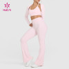 Custom Women's High-Waist Flare Yoga Pants | HUCAI Sportswear Manufacturer