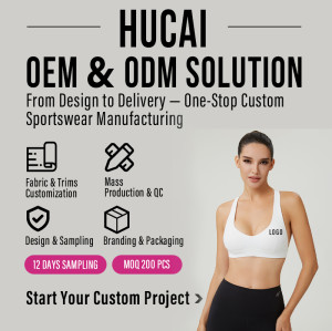 HUCAI Custom Women's Deep V-Neck Sports Bra with Open-Back Design and Medium Support