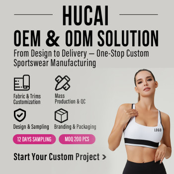 HUCAI OEM Women's Square Neck Sports Bra with Contrast Band and Lulu-Like Stretch Fabric
