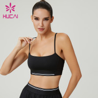HUCAI Custom Women's Cami Yoga Sports Bra with Cross-Back Straps and Lulu-Like Fabric