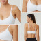 HUCAI Custom Women's Ruched Front Sports Bra with Adjustable Straps and Buttery Soft Fabric