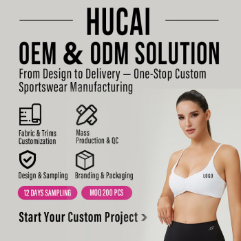 HUCAI Custom Women's Ruched Front Sports Bra with Adjustable Straps and Buttery Soft Fabric