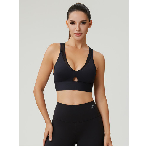 Mesh Panel V-Neck Sports Bra Manufacturer for Premium Activewear Brands
