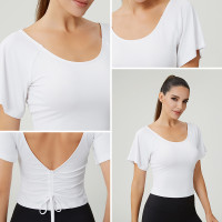 Custom Women's Adjustable Back Waist Casual T-Shirt | OEM Activewear Manufacturer