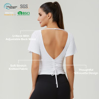 Custom Women's Adjustable Back Waist Casual T-Shirt | OEM Activewear Manufacturer