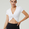 Custom Women’s Twist-Front Activewear Top OEM Manufacturer