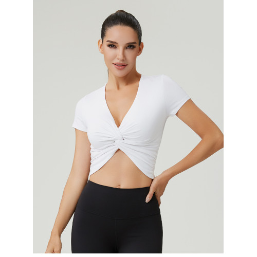 Custom Women’s Twist-Front Activewear Top OEM Manufacturer