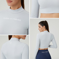 Custom Women's Cooling Fitness Long Sleeve Crop Top | OEM Activewear Manufacturer