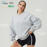 Custom Women's Classic crewneck Midweight Athleisure Sweatshirt | OEM Activewear Manufacturer