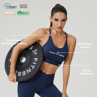 Custom Women's 3D printed Logo U-Neck Racerback Sports Bras | OEM Activewear Manufacturer