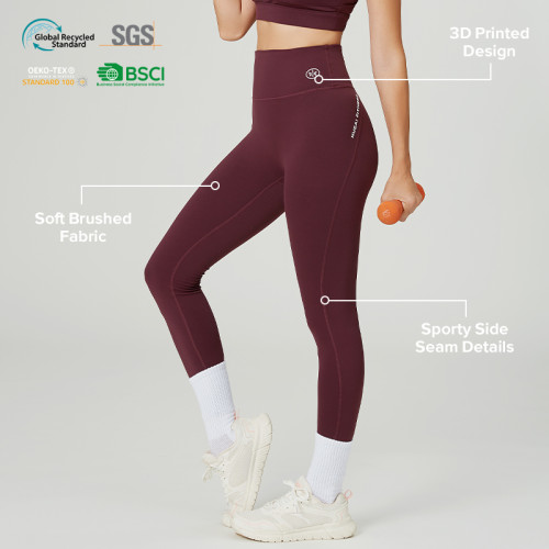 Custom Brushed Fabric High-Waist Yoga Leggings Manufacturer | OEM Women's Activewear