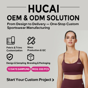 Custom Soft Brushed U-Neck Elastic hem band Sports Bra | OEM Women's Sportswear Manufacturer