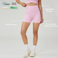 Custom High-Waist 6-Inch Soft Stretch Sports Shorts | OEM Women's Sportswear Manufacturer