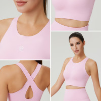 Custom Seamless Bonded Cross-Back Sports Tank Top | OEM Women's Sportswear Manufacturer