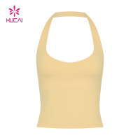 Custom Halter Yoga Tank Top Sleek Fit & Open Back Design | OEM Sportswear Manufacturer