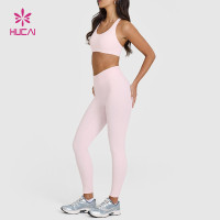 HUCAI OEM Custom High-Waist Smooth Fit Yoga Leggings for Training