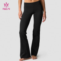 HUCAI OEM Custom High-Waist Black Flared Yoga Pants for Training & Lifestyle