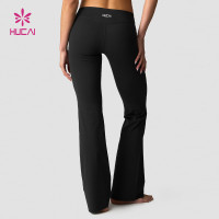 HUCAI OEM Custom High-Waist Black Flared Yoga Pants for Training & Lifestyle