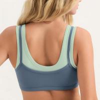 Custom Medium Support Sports Bra with Contrast Layer | HUCAI sportswear manufacturer
