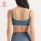 Custom Medium Support Sports Bra with Double Strap Contrast | HUCAI sportswear manufacturer