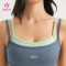 Custom Medium Support Sports Bra with Double Strap Contrast | HUCAI sportswear manufacturer