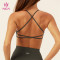 Custom Light to Medium Support Sports Bra with Cross Back Straps | HUCAI sportswear manufacturer