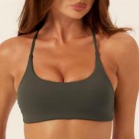 Custom Light to Medium Support Sports Bra with Cross Back Straps | HUCAI sportswear manufacturer