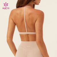 Custom Light Support Halter Neck Sports Bra for Yoga | HUCAI sportswear manufacturer