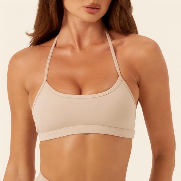 Custom Light Support Halter Neck Sports Bra for Yoga | HUCAI sportswear manufacturer