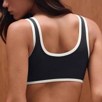Custom Medium Support Sports Bra with Contrast Trim | HUCAI sportswear manufacturer