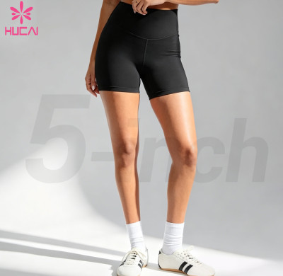 Custom 5-Inch High Waisted Bike Shorts for Women's Sportswear Brands
