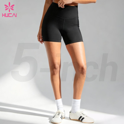 Custom 5-Inch High Waisted Bike Shorts for Women's Sportswear Brands