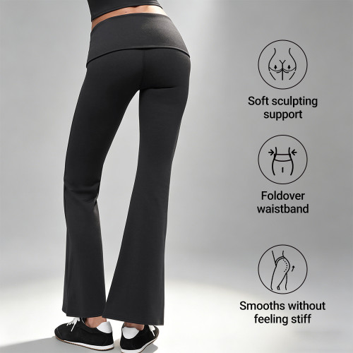 Custom High Waisted Flare Leggings for Women's Sportswear Brands