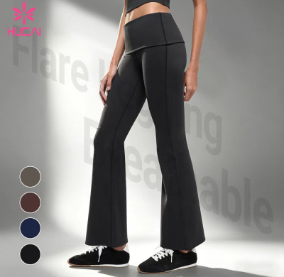 Custom High Waisted Flare Leggings for Women's Sportswear Brands